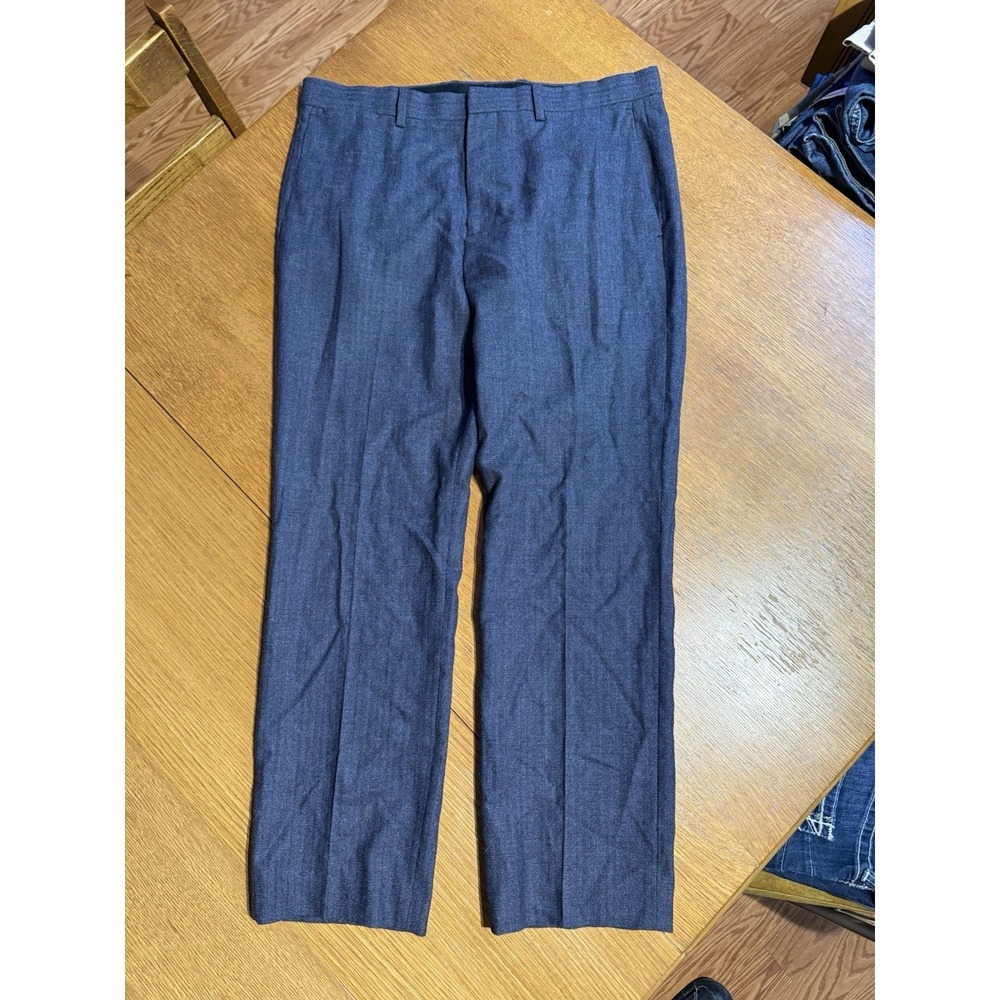 Theory Dress Pants Mens Sz 32x28 Navy Blue Wool Pants Classic Straight USA Made